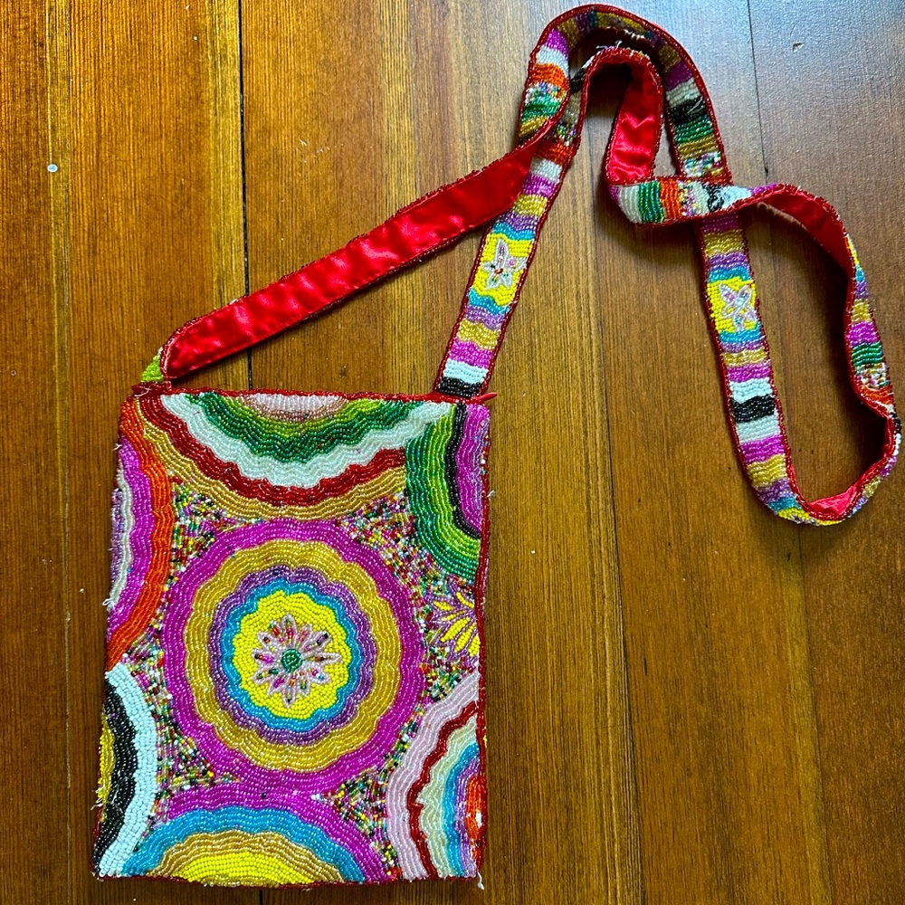 Christiana hand beaded small crossbody purse 🌀